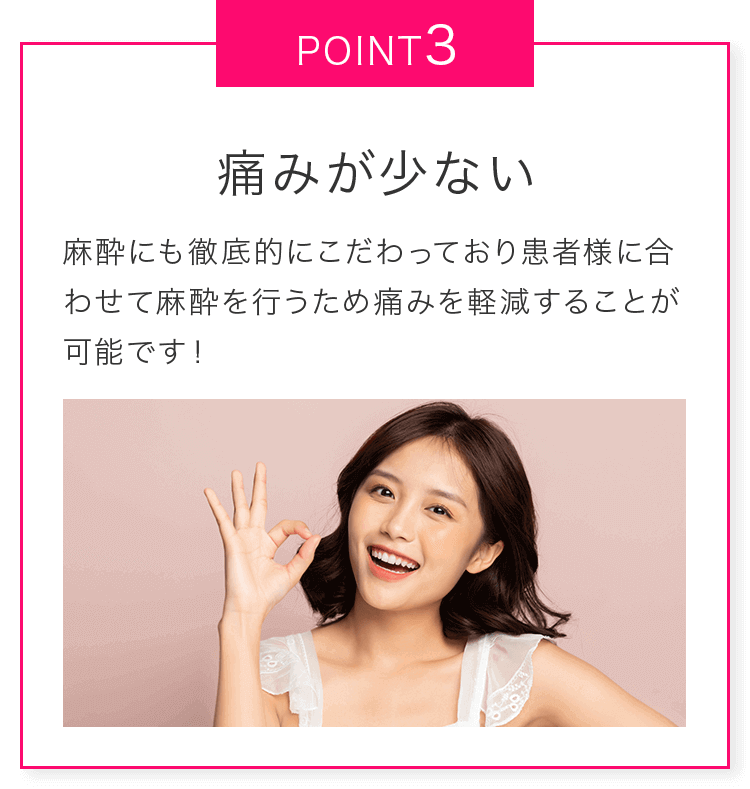 point3 痛みが少ない